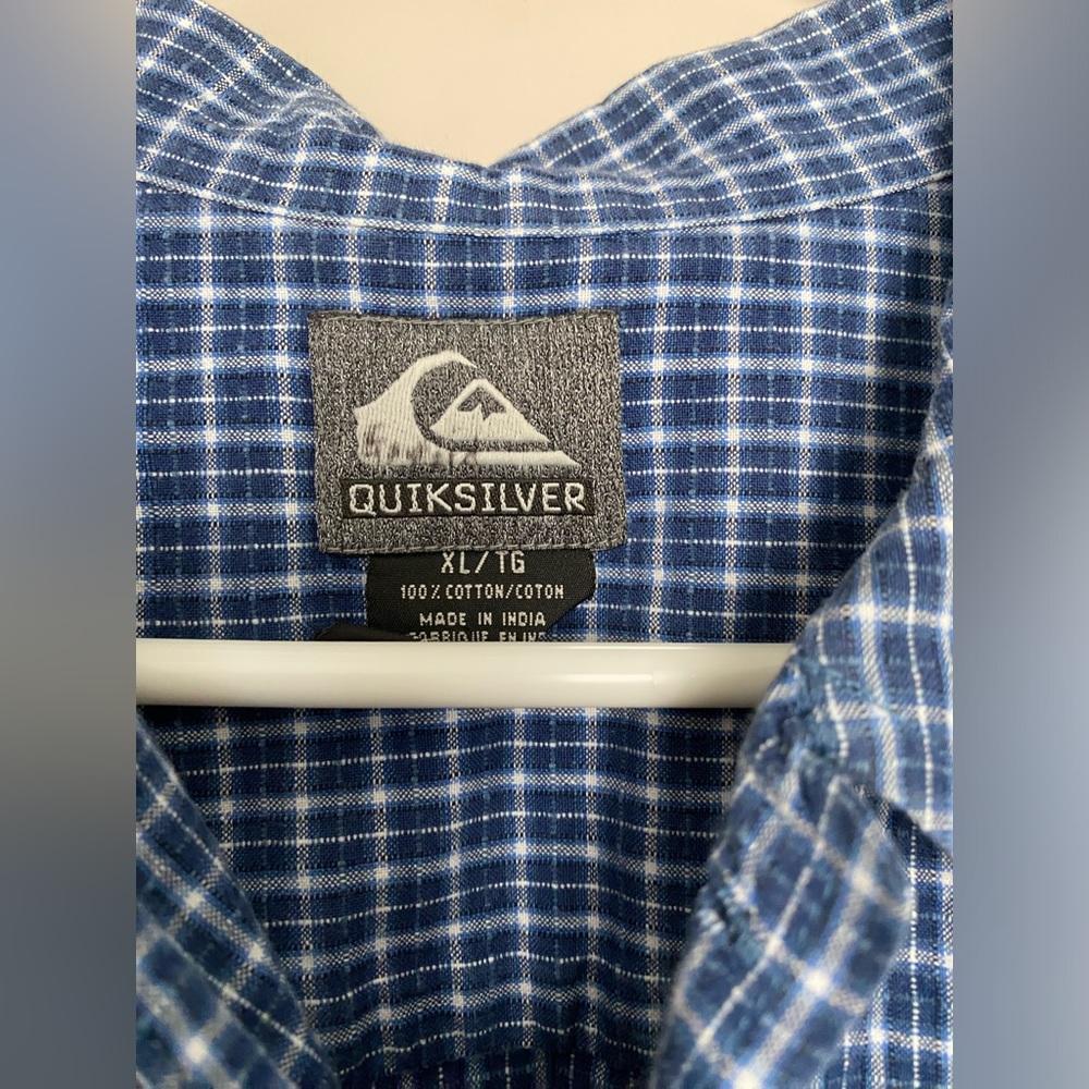 Quicksilver button down plaid shirt. size XL